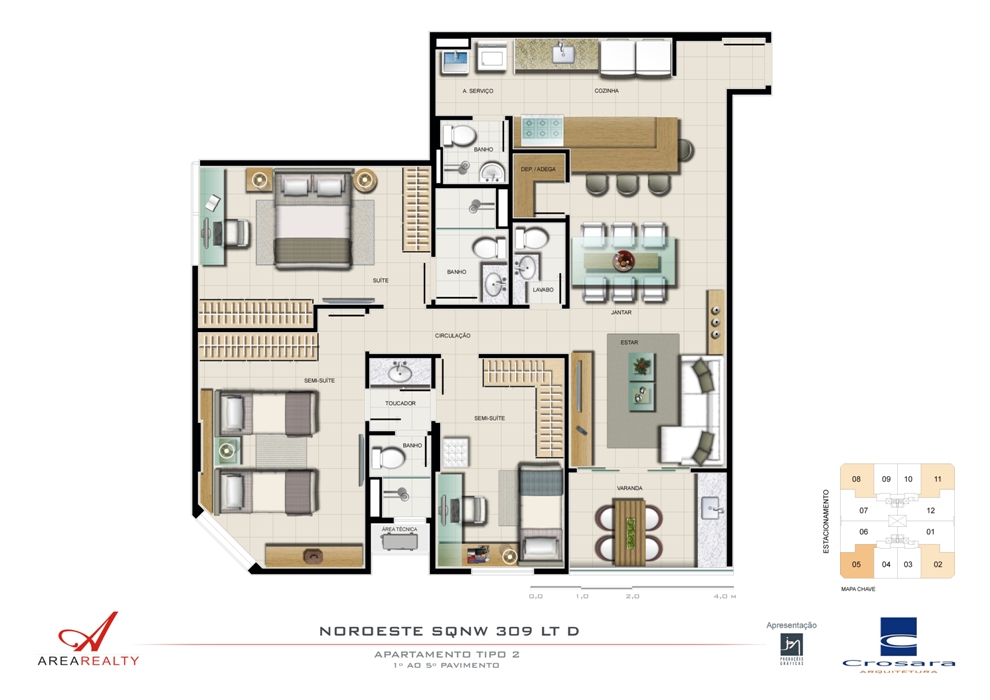 Planta do Apartamento Tipo 2