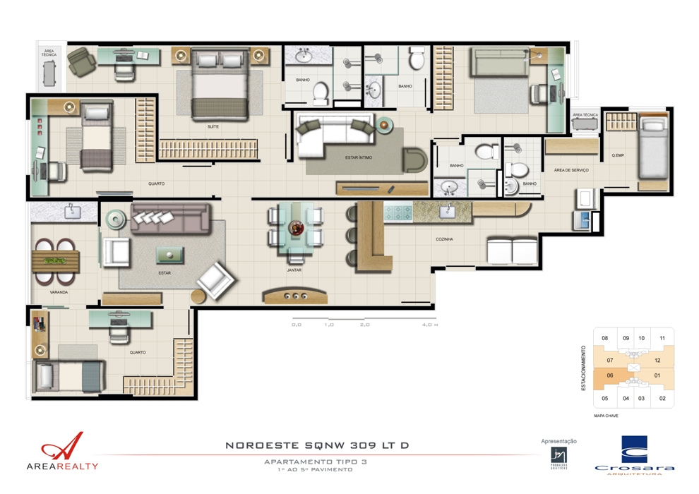 Planta do Apartamento Tipo 3