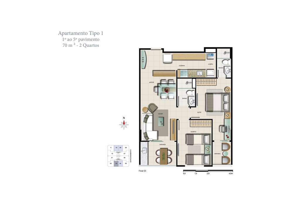 Planta do apartamento tipo 1